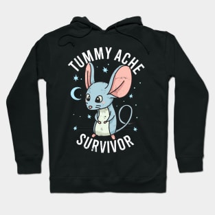 Tummy Ache Survivor Stomach Aches Abdominal Ache Funny Mouse Hoodie